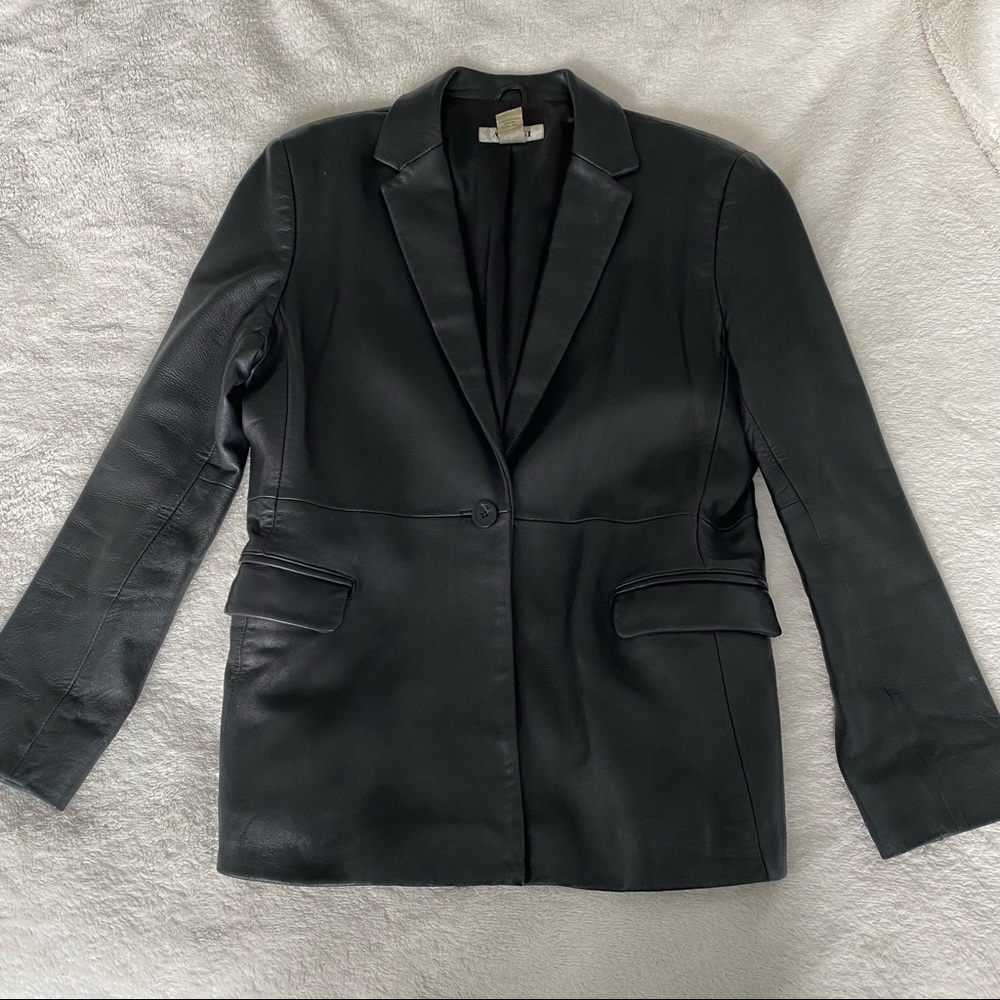 Alfani vintage 100% real leather blazer